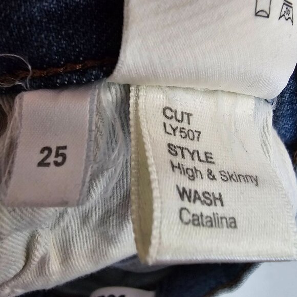 Reformation Size 25 Light Medium Wash High And Skinny Jeans Stretch Catalina - Picture 9 of 10